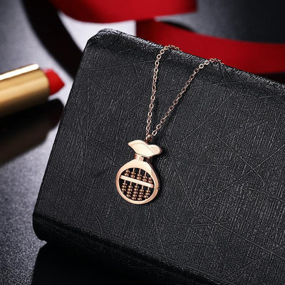 Auspicious Abacus Lucky Bag Wealth Necklace - Buddha Walks Shop