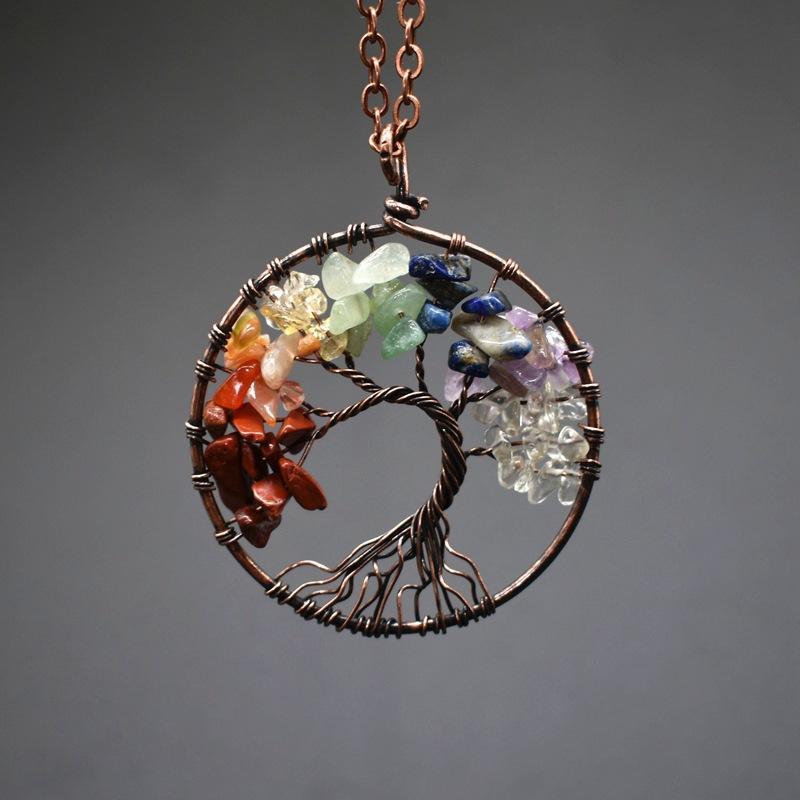 7 Chakra Tree of Life Wisdom Necklace - Buddha Walks Shop