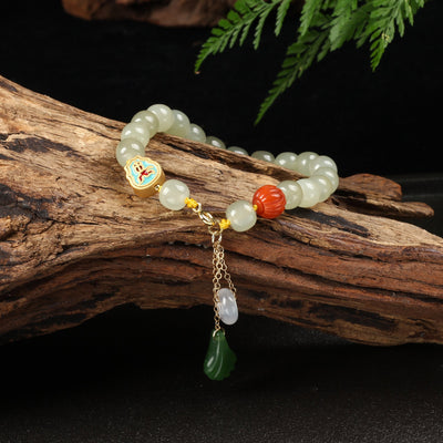 Green Jade Elegant Charm Bracelet - Buddha Walks Shop