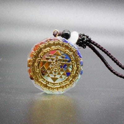 Sri Yantra Orgonite Chakra Necklace - Buddha Walks Shop