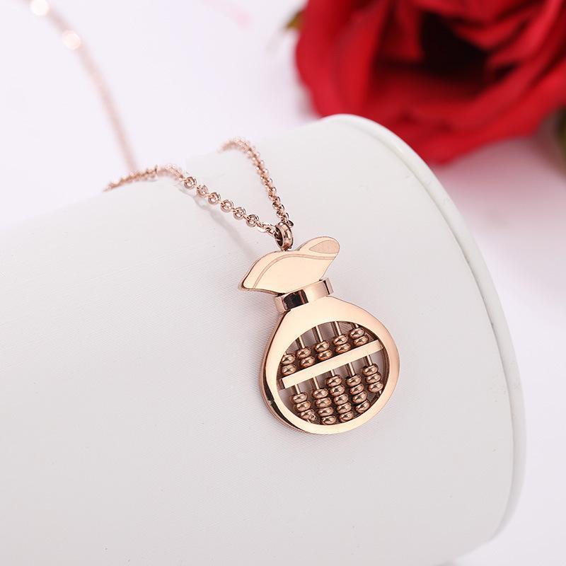 Auspicious Abacus Lucky Bag Wealth Necklace - Buddha Walks Shop