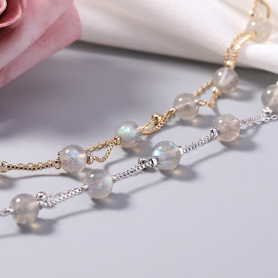 Natural Moonstone Lucky Charm Healing Bracelet - Buddha Walks Shop
