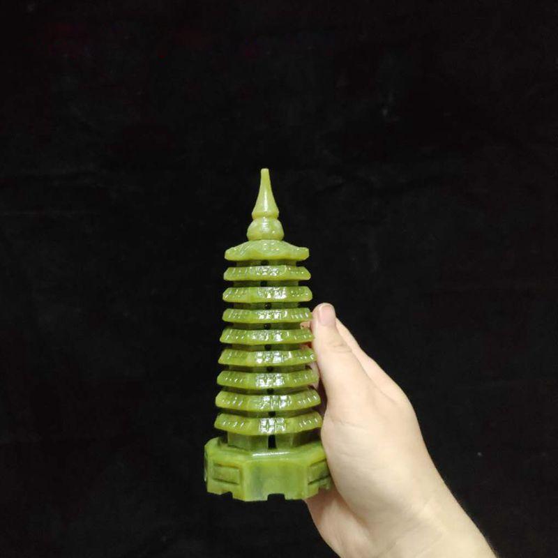 Feng Shui Lucky Tower Jade Ornament - Buddha Walks Shop