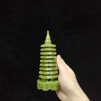 Feng Shui Lucky Tower Jade Ornament - Buddha Walks Shop