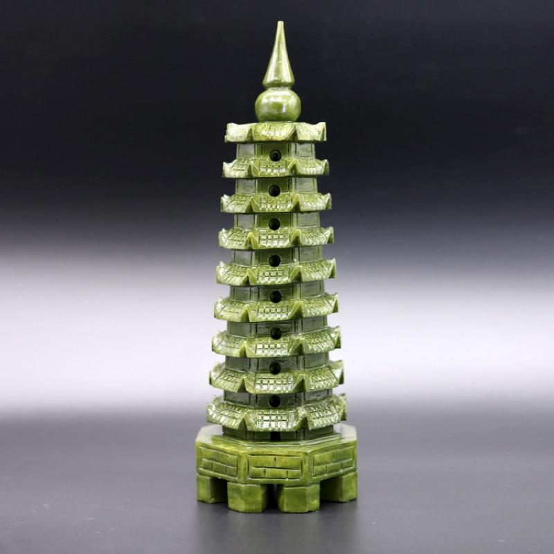 Feng Shui Lucky Tower Jade Ornament - Buddha Walks Shop