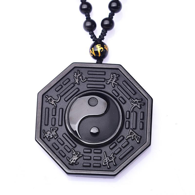 Obsidian Yin And Yang Pendant - Buddha Walks Shop