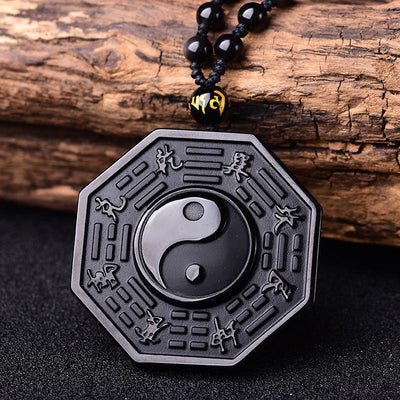 Obsidian Yin And Yang Pendant - Buddha Walks Shop