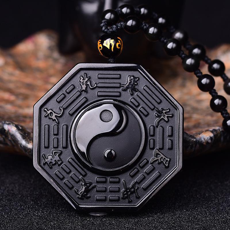 Obsidian Yin And Yang Pendant - Buddha Walks Shop