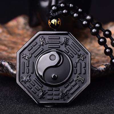 Obsidian Yin And Yang Pendant - Buddha Walks Shop