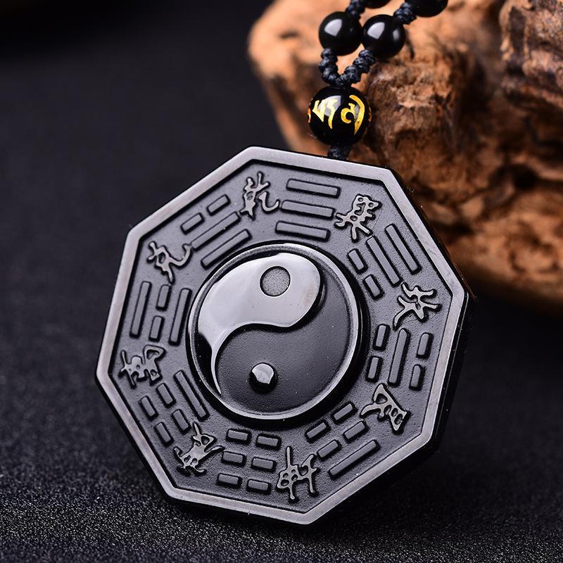 Obsidian Yin And Yang Pendant - Buddha Walks Shop