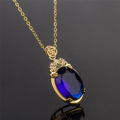 Blue Sapphire Gem Necklace - Buddha Walks Shop