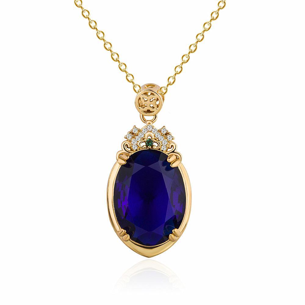 Blue Sapphire Gem Necklace - Buddha Walks Shop