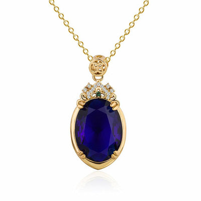 Blue Sapphire Gem Necklace - Buddha Walks Shop