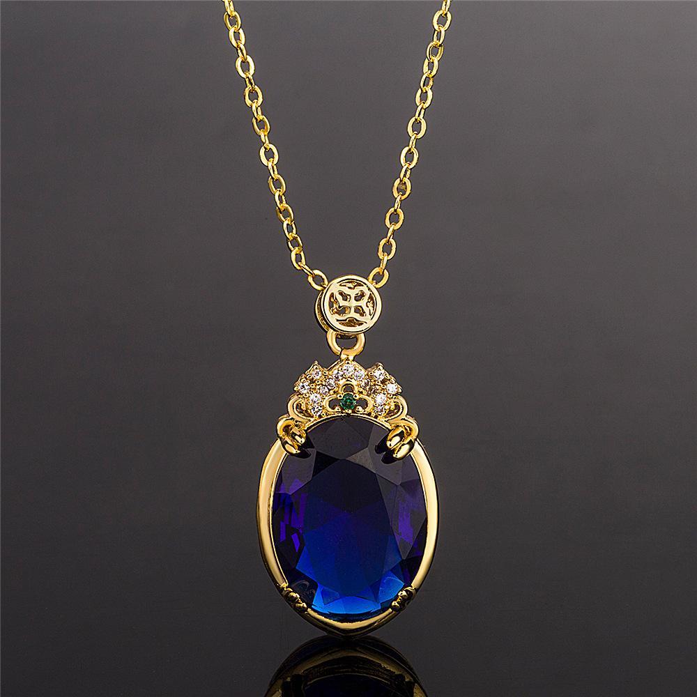 Blue Sapphire Gem Necklace - Buddha Walks Shop