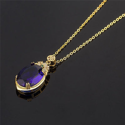 Blue Sapphire Gem Necklace - Buddha Walks Shop