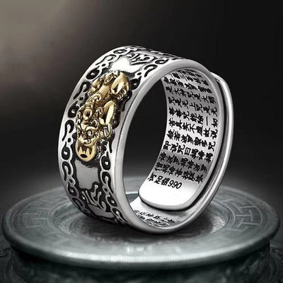 Auspicious Cloud Pattern Lucky Pixiu Ring