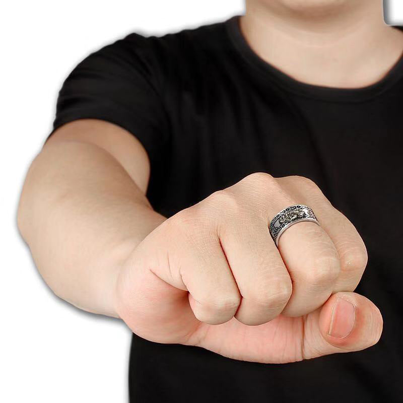 Auspicious Cloud Pattern Lucky Pixiu Ring