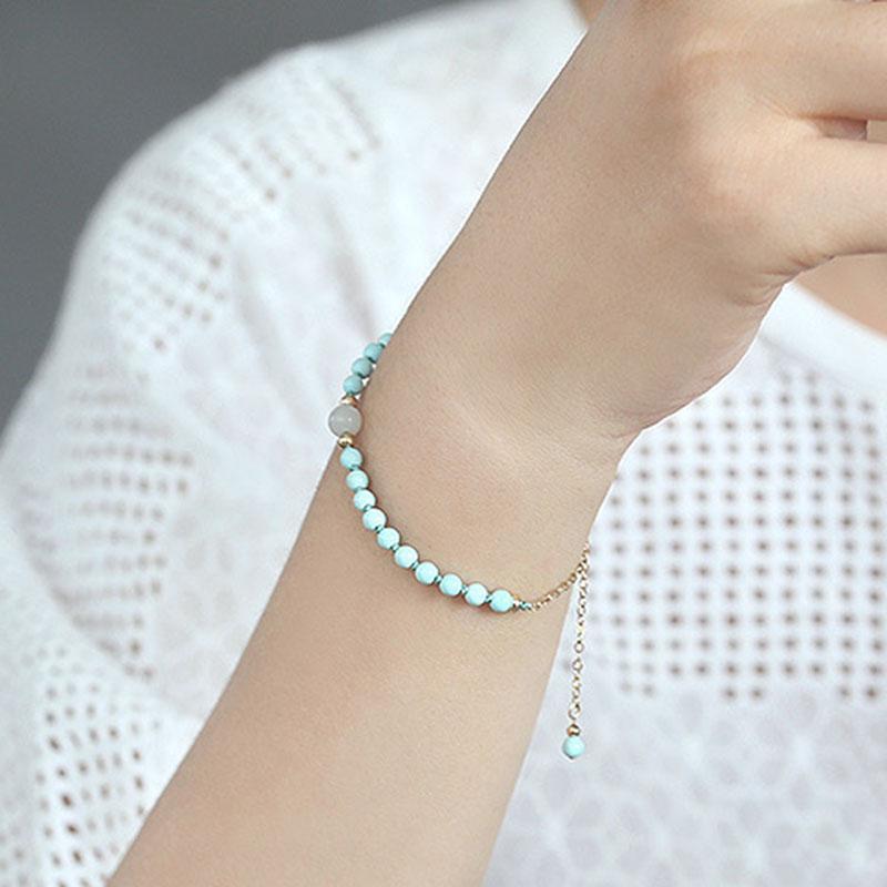 Lucky Natural Turquoise Protection Bracelet - Buddha Walks Shop