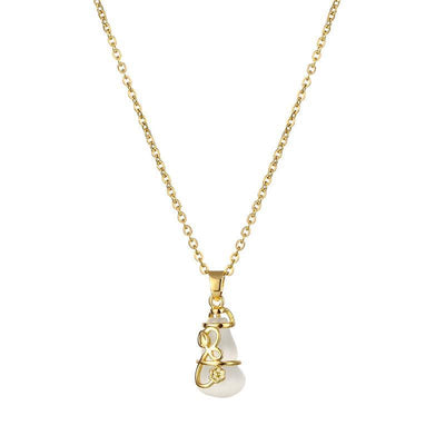 White Jade Gourd Necklace - Buddha Walks Shop