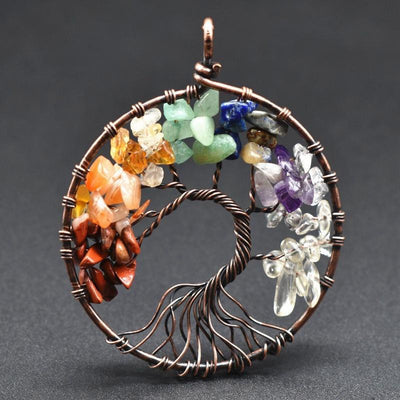 7 Chakra Tree of Life Wisdom Necklace - Buddha Walks Shop