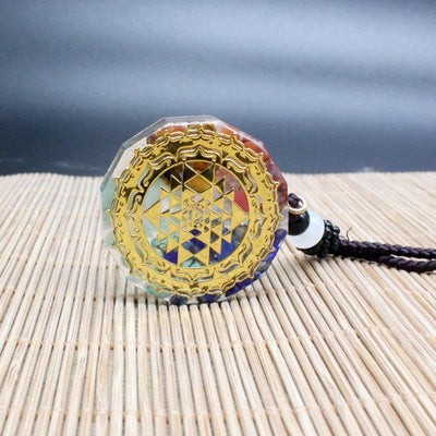 Sri Yantra Orgonite Chakra Necklace - Buddha Walks Shop