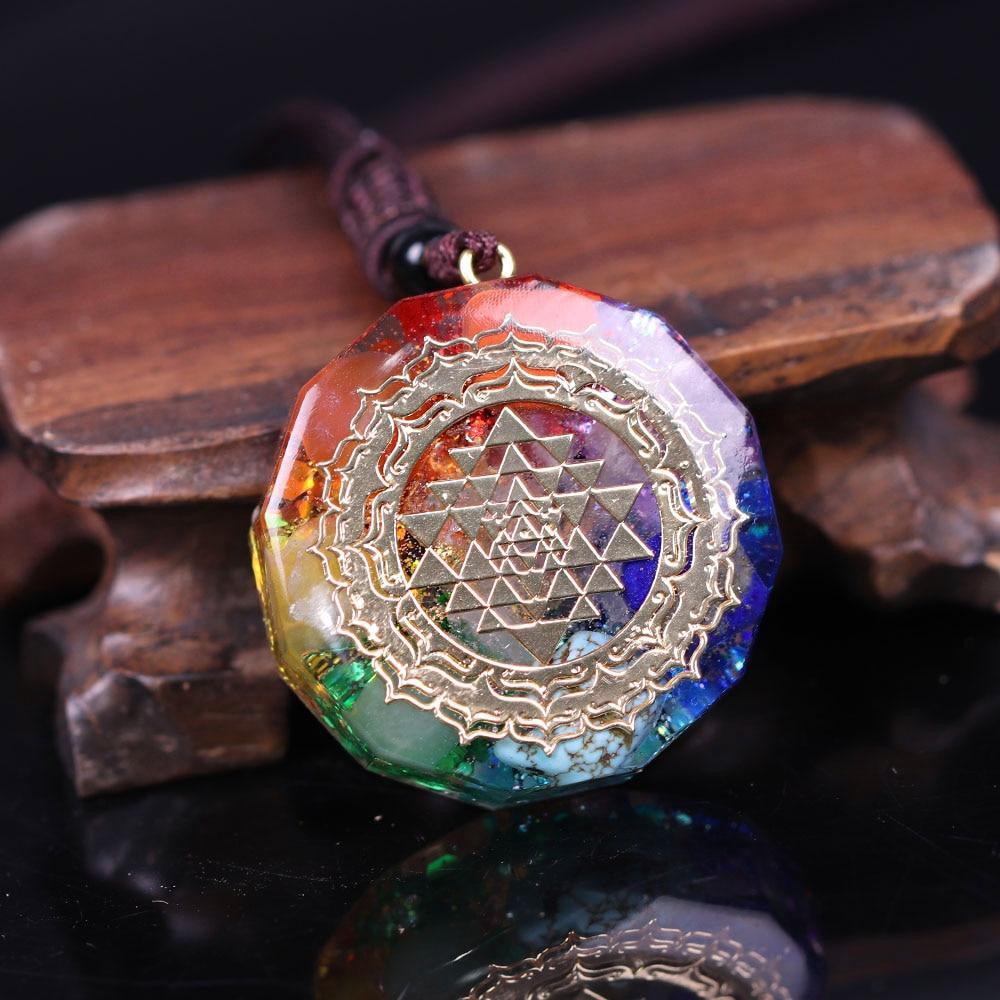 Sacred Sri Yantra Orgonite Chakra Necklace - Buddha Walks Shop