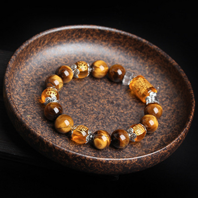 Natural Tiger Eye Fortune Lucky Bracelet - Buddha Walks Shop