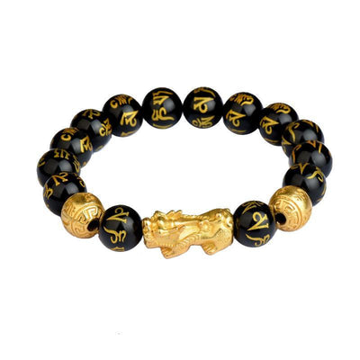 Feng Shui Black Obsidian Wealth Bracelet - Buddha Walks Shop