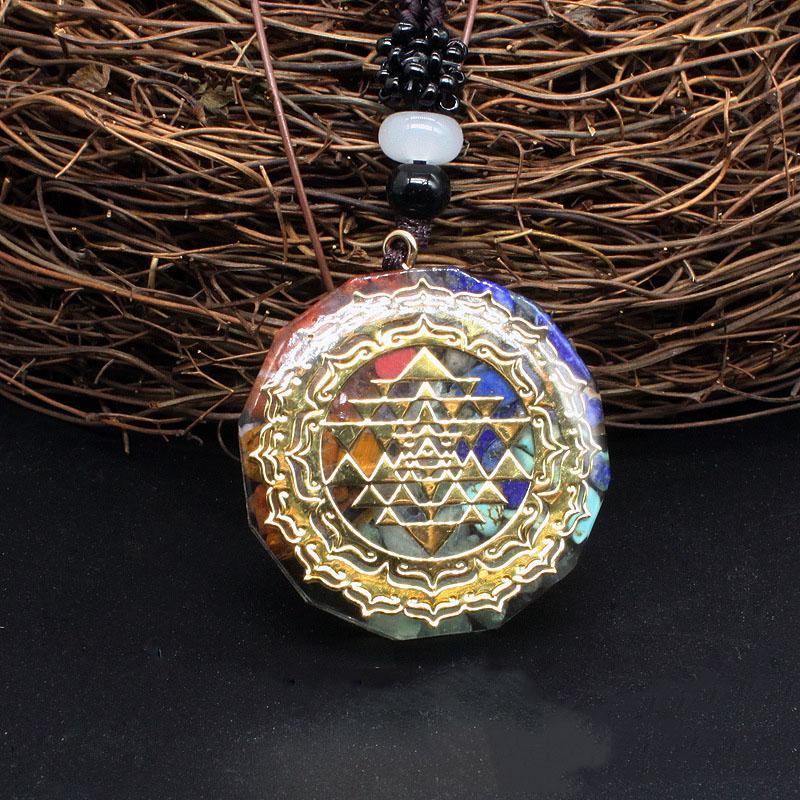 Sri Yantra Orgonite Chakra Necklace - Buddha Walks Shop