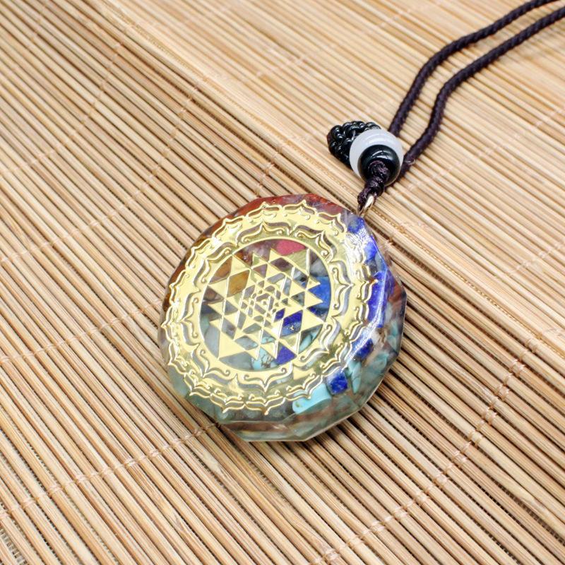 Sri Yantra Orgonite Chakra Necklace - Buddha Walks Shop