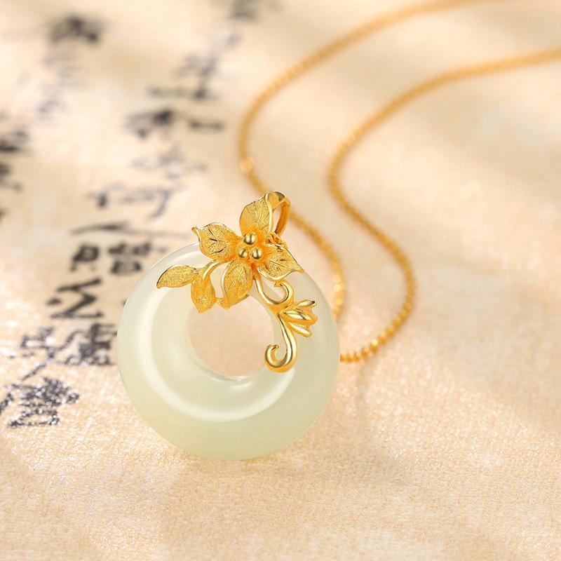 White Jade Auspicious Necklace - Buddha Walks Shop
