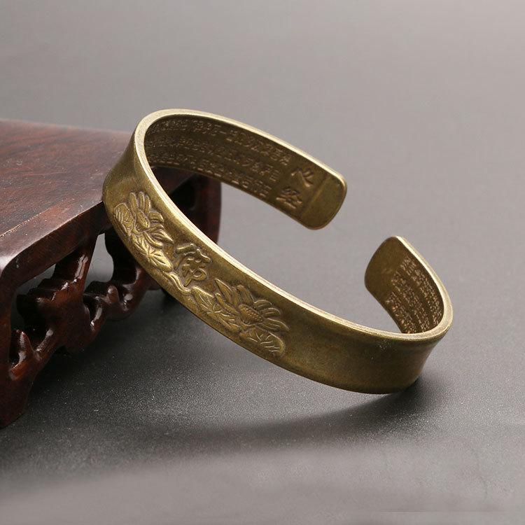 Lotus Heart Sutra Bangle - Buddha Walks Shop