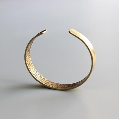 Tibetan Buddhist Mantra Brass Bangle - Buddha Walks Shop