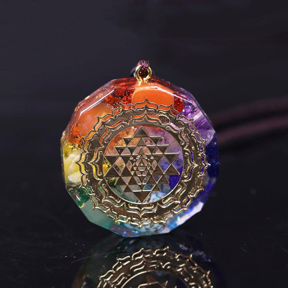 Sacred Sri Yantra Orgonite Chakra Necklace - Buddha Walks Shop