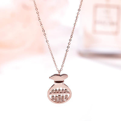 Auspicious Abacus Lucky Bag Wealth Necklace - Buddha Walks Shop