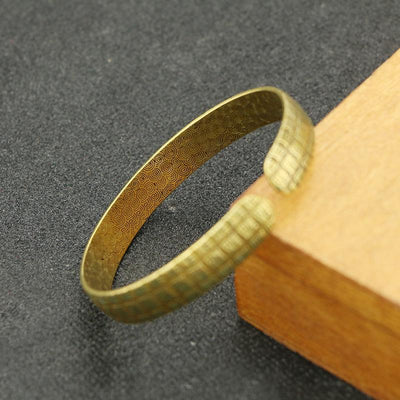 Chinese Fu Blessing Brass Bangle - Buddha Walks Shop