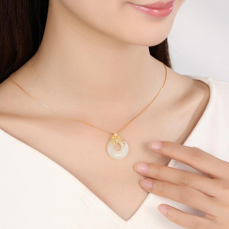 White Jade Auspicious Necklace - Buddha Walks Shop