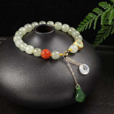 Green Jade Elegant Charm Bracelet - Buddha Walks Shop