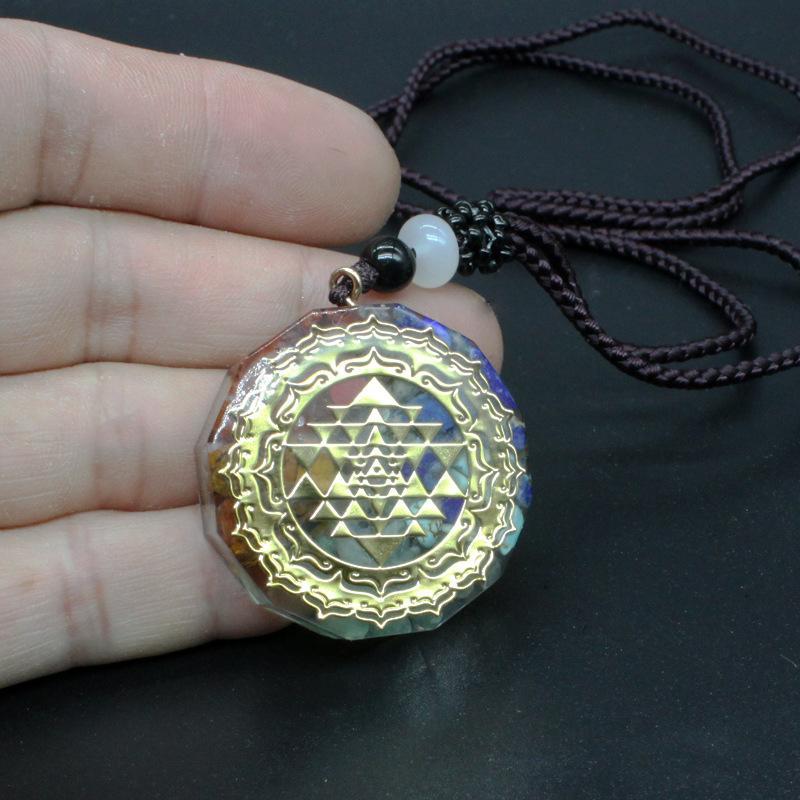Sri Yantra Orgonite Chakra Necklace - Buddha Walks Shop