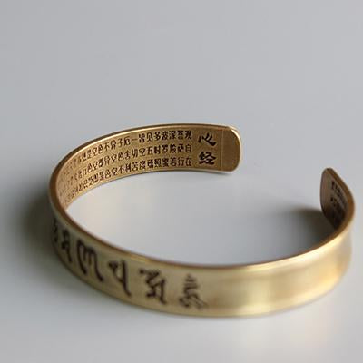 Tibetan Buddhist Mantra Brass Bangle - Buddha Walks Shop