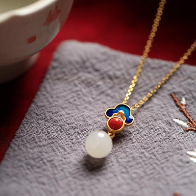 White Jade Charm Necklace - Buddha Walks Shop
