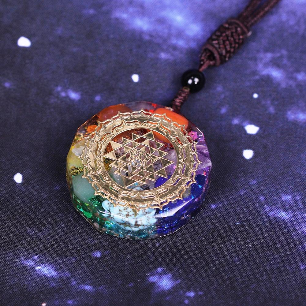 Sacred Sri Yantra Orgonite Chakra Necklace - Buddha Walks Shop