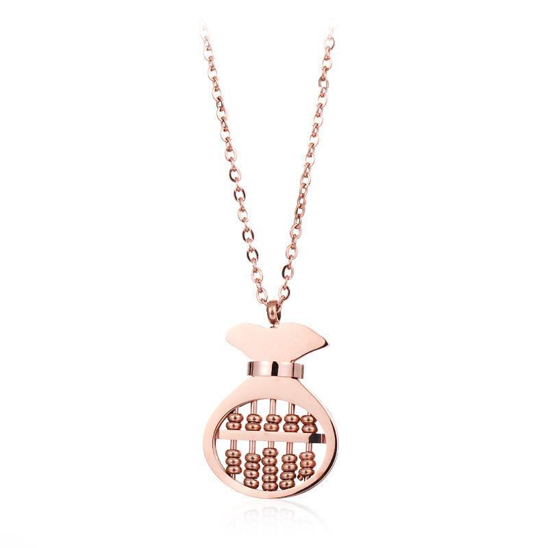 Auspicious Abacus Lucky Bag Wealth Necklace - Buddha Walks Shop