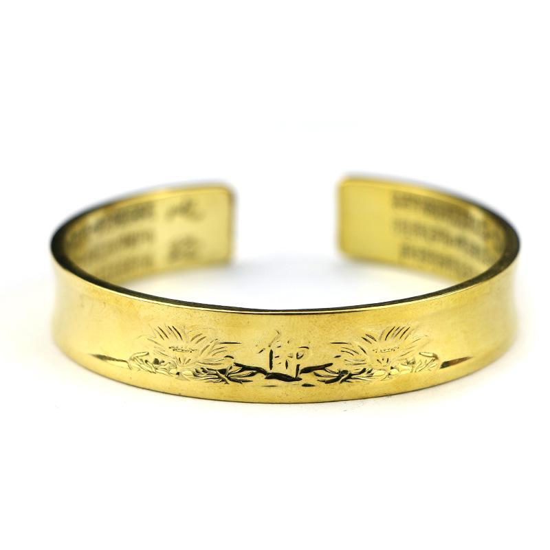 Lotus Heart Sutra Bangle - Buddha Walks Shop