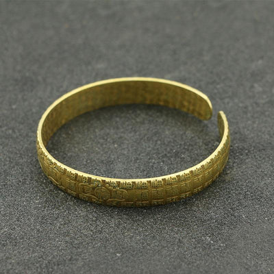 Chinese Fu Blessing Brass Bangle - Buddha Walks Shop