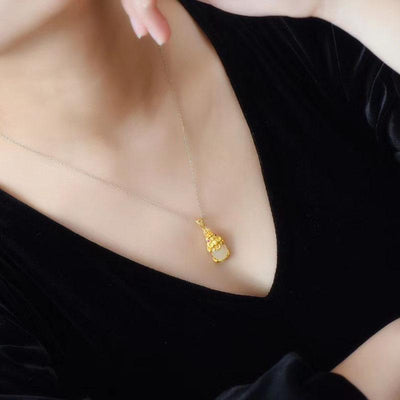 Natural Jade Pixiu Fortune Necklace - Buddha Walks Shop