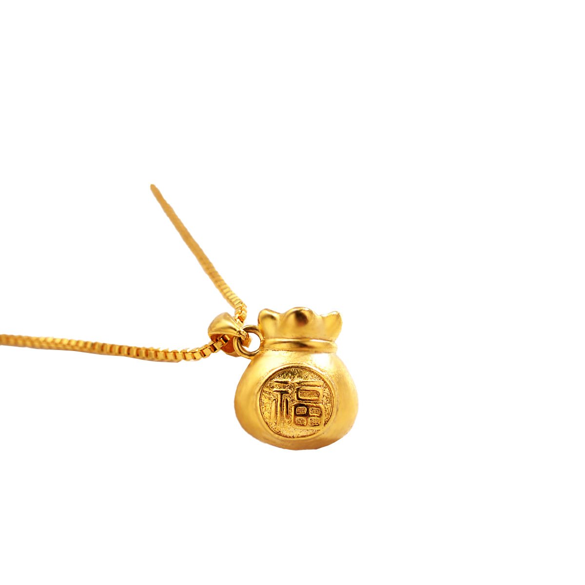 Lucky Money Bag Gold Necklace - Buddha Walks Shop