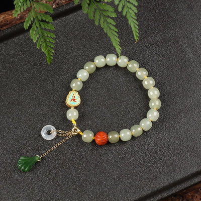Green Jade Elegant Charm Bracelet - Buddha Walks Shop