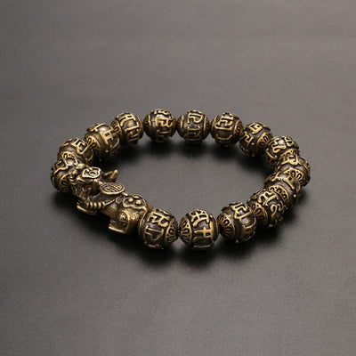 Pure Copper Pixiu Mantra Bracelet