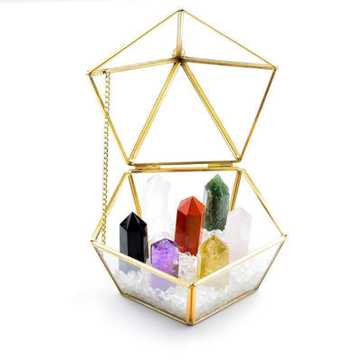 7 Chakra Stones Crystal Ornament Display - Buddha Walks Shop